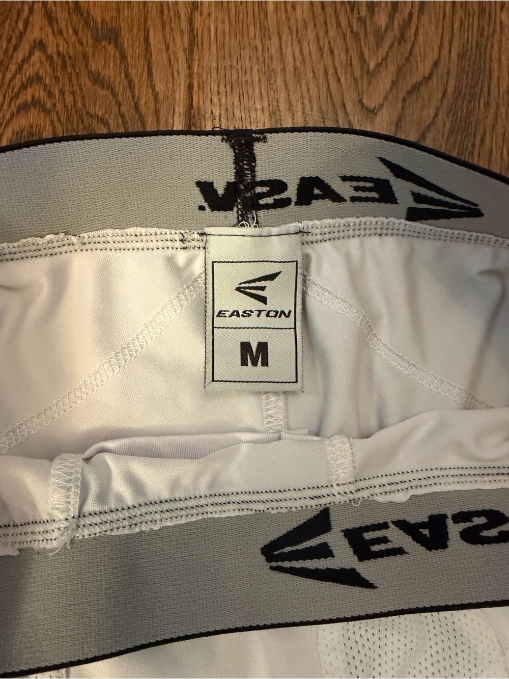 Easton White Women's Compression Sliding Shorts with Black Branded Waistband - Picture 3 of 3